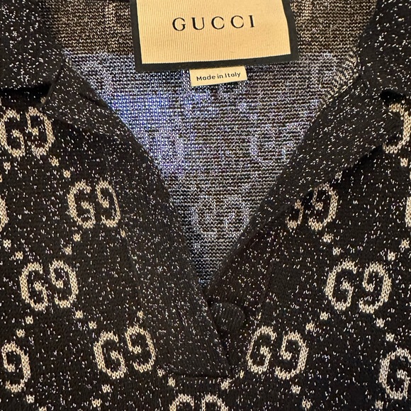 Gucci Women’s LAME GG Jacquard Polo Dress - Picture 8 of 11